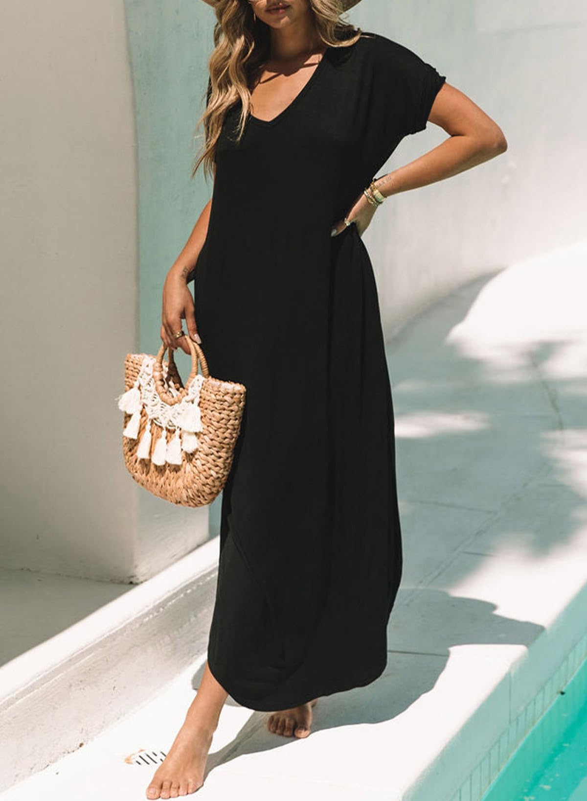 Foto 5 pulgar | Vestido De Verano Dokotoo 2025 Para Mujer Casual Negro Con Bolsillos - Venta Internacional.