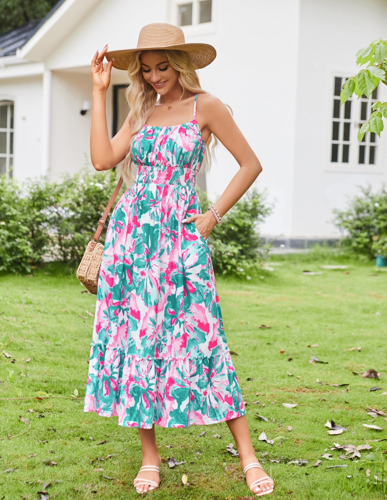 Foto 3 pulgar | Vestido Grace Karin Summer Maxi Con Tirantes Finos Y Estampado Floral - Venta Internacional.