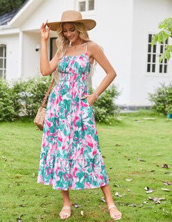 Foto 2 | Vestido Grace Karin Summer Maxi Con Tirantes Finos Y Estampado Floral - Venta Internacional.