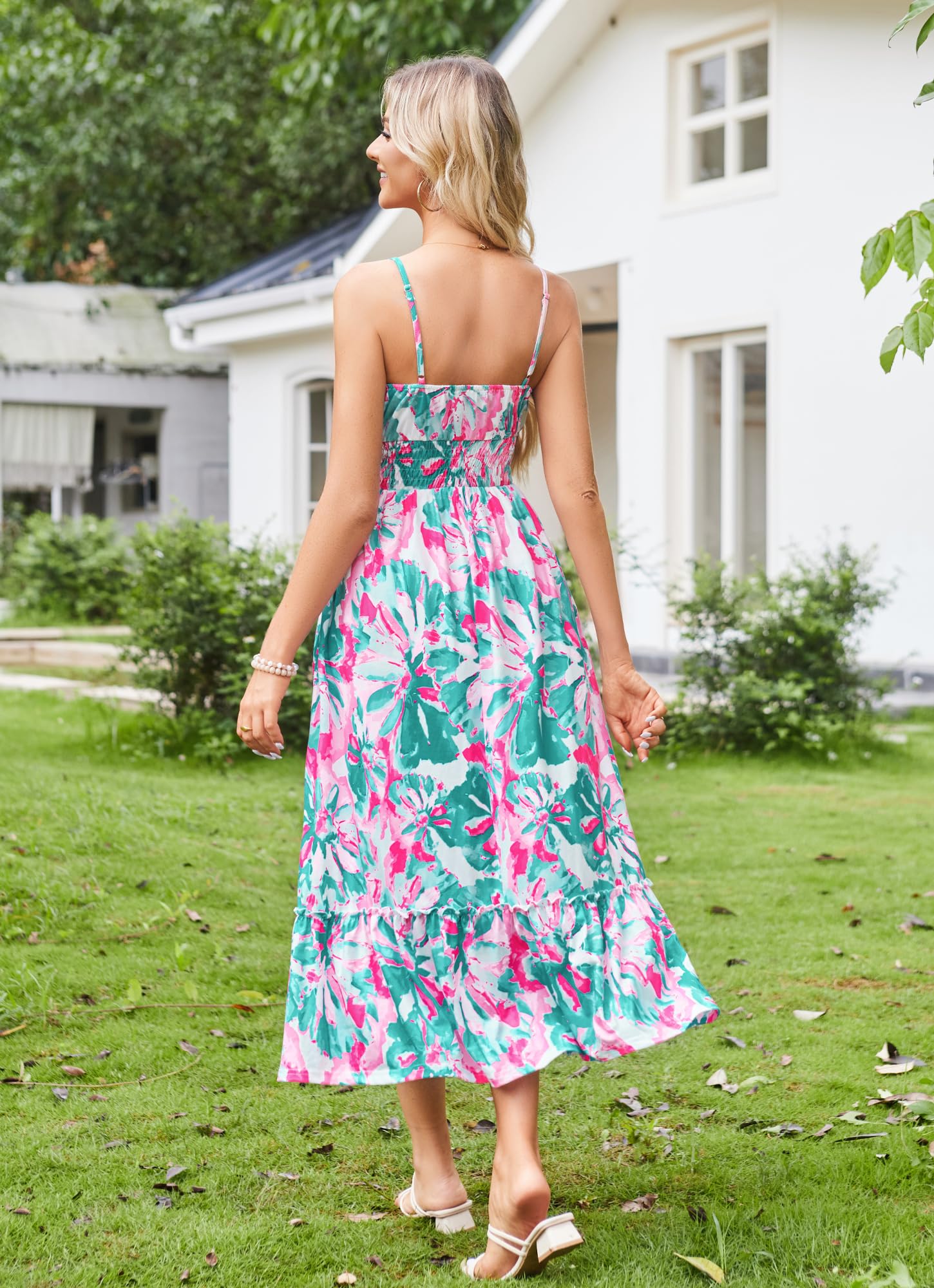 Foto 4 pulgar | Vestido Grace Karin Summer Maxi Con Tirantes Finos Y Estampado Floral - Venta Internacional.