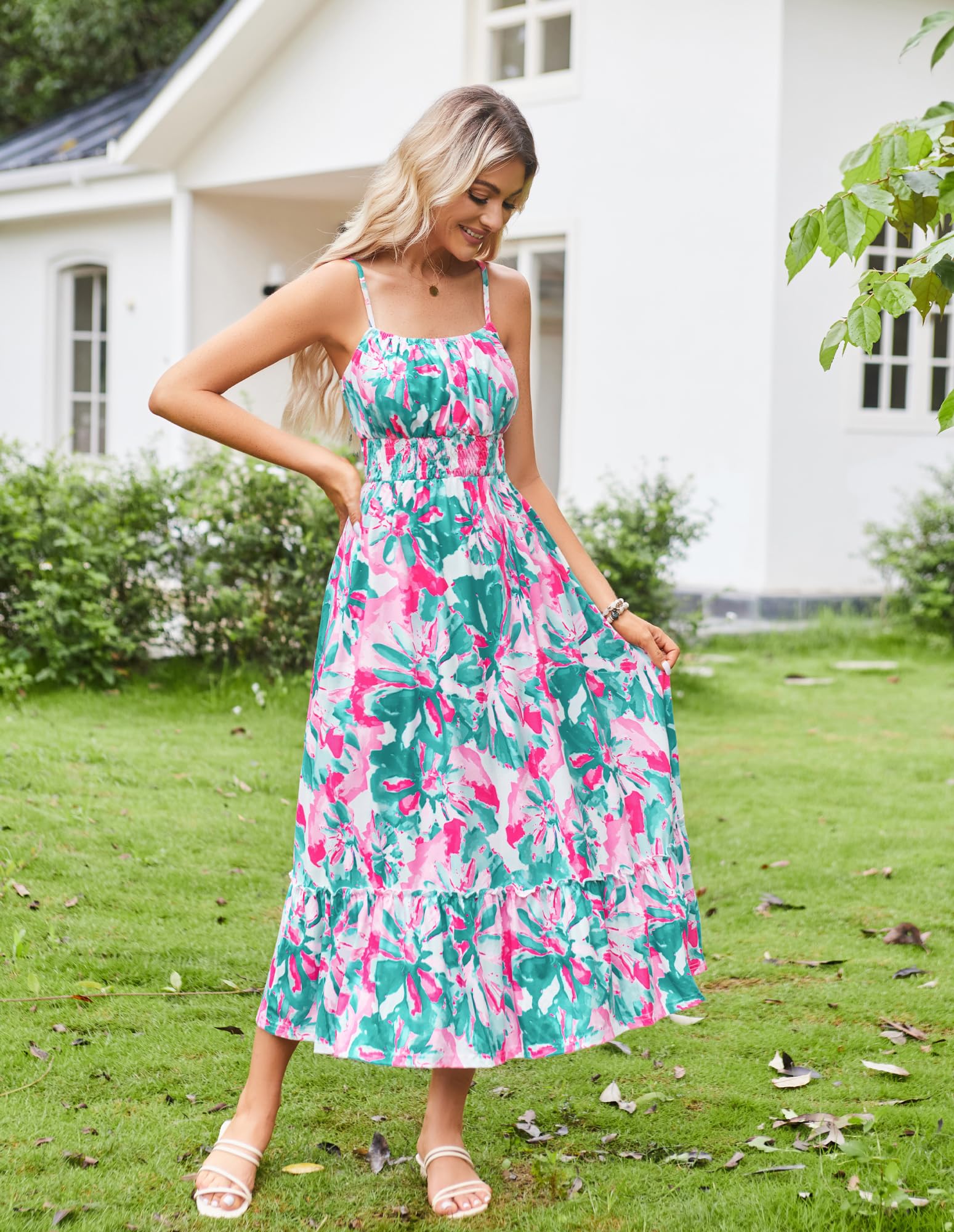 Foto 8 pulgar | Vestido Grace Karin Summer Maxi Con Tirantes Finos Y Estampado Floral - Venta Internacional.