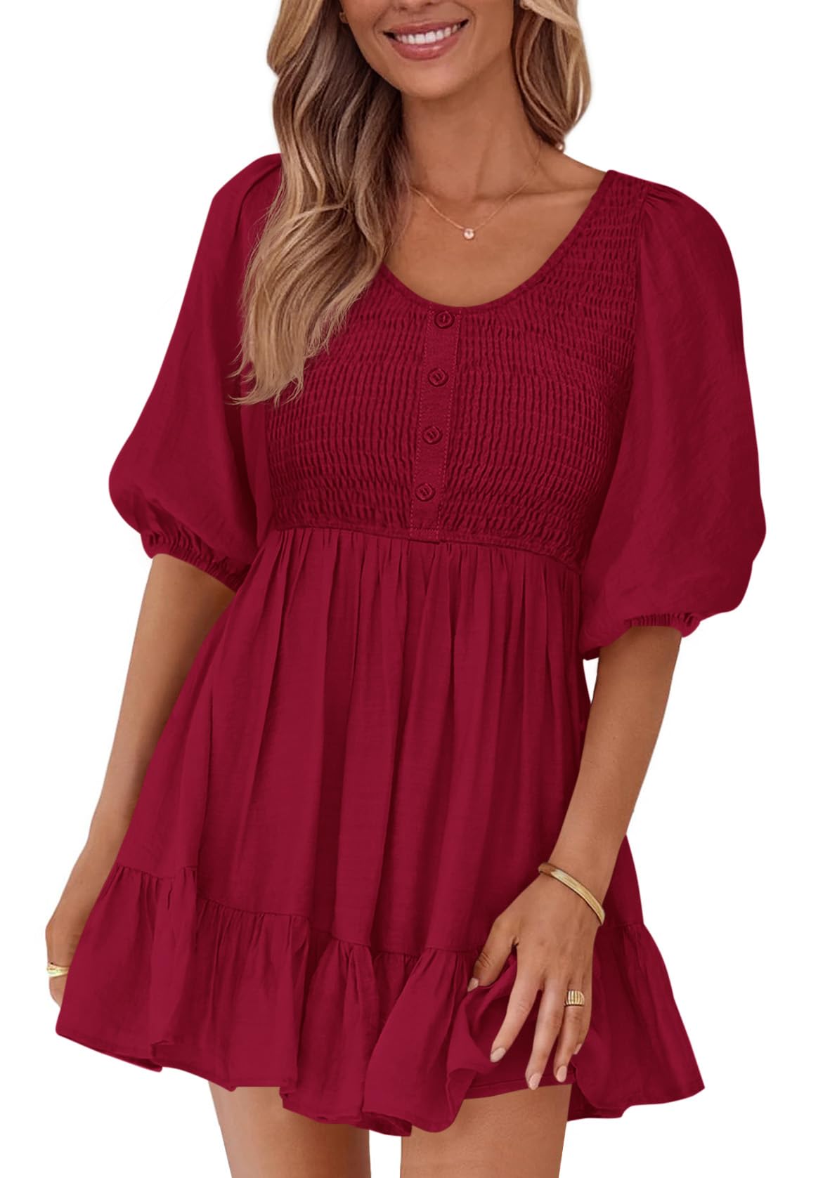 Foto 2 pulgar | Vestido Btfbm Spring Empire Cintura Para Mujer 2025 Verano Rojo - Venta Internacional.