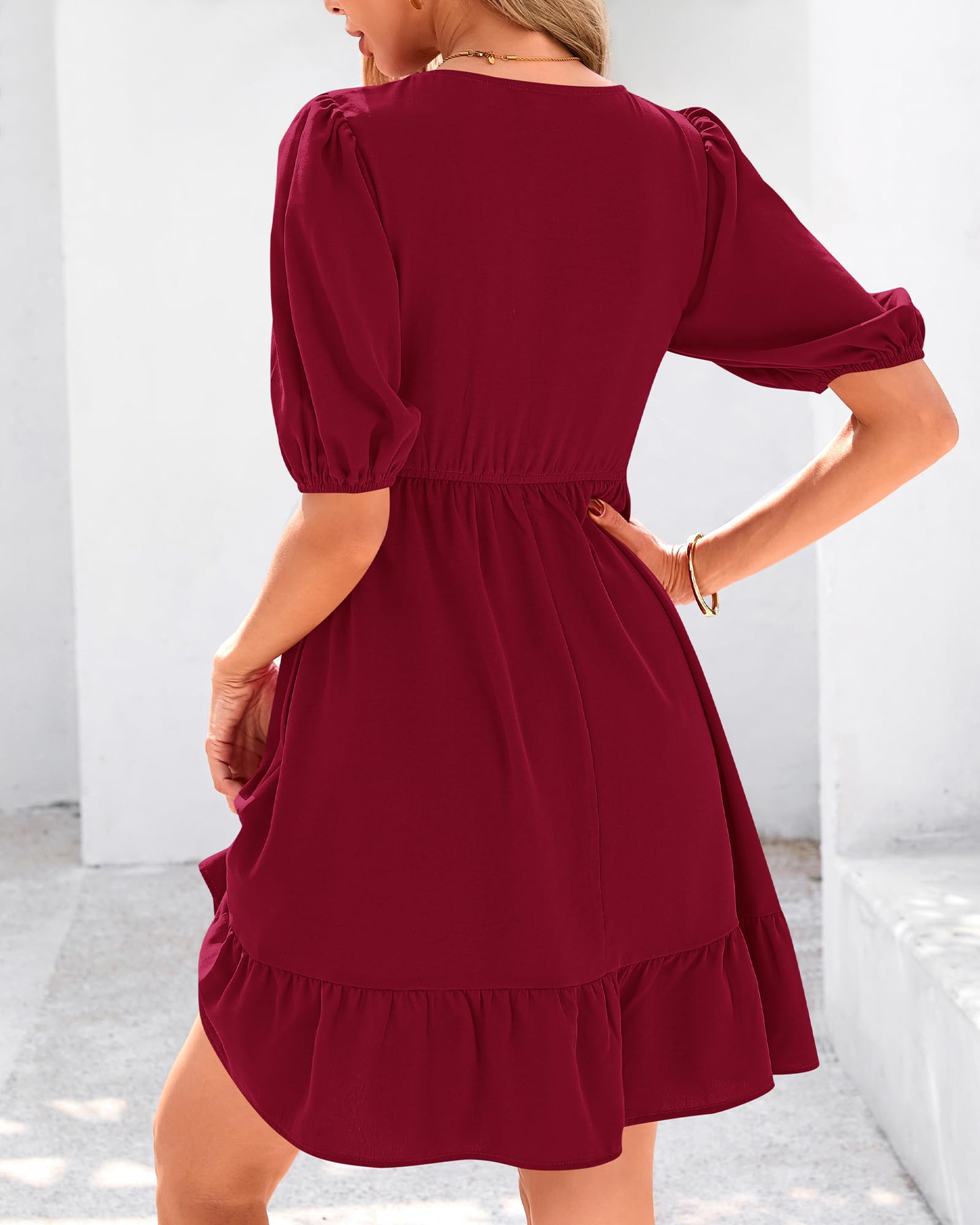Foto 4 pulgar | Vestido Btfbm Spring Empire Cintura Para Mujer 2025 Verano Rojo - Venta Internacional.