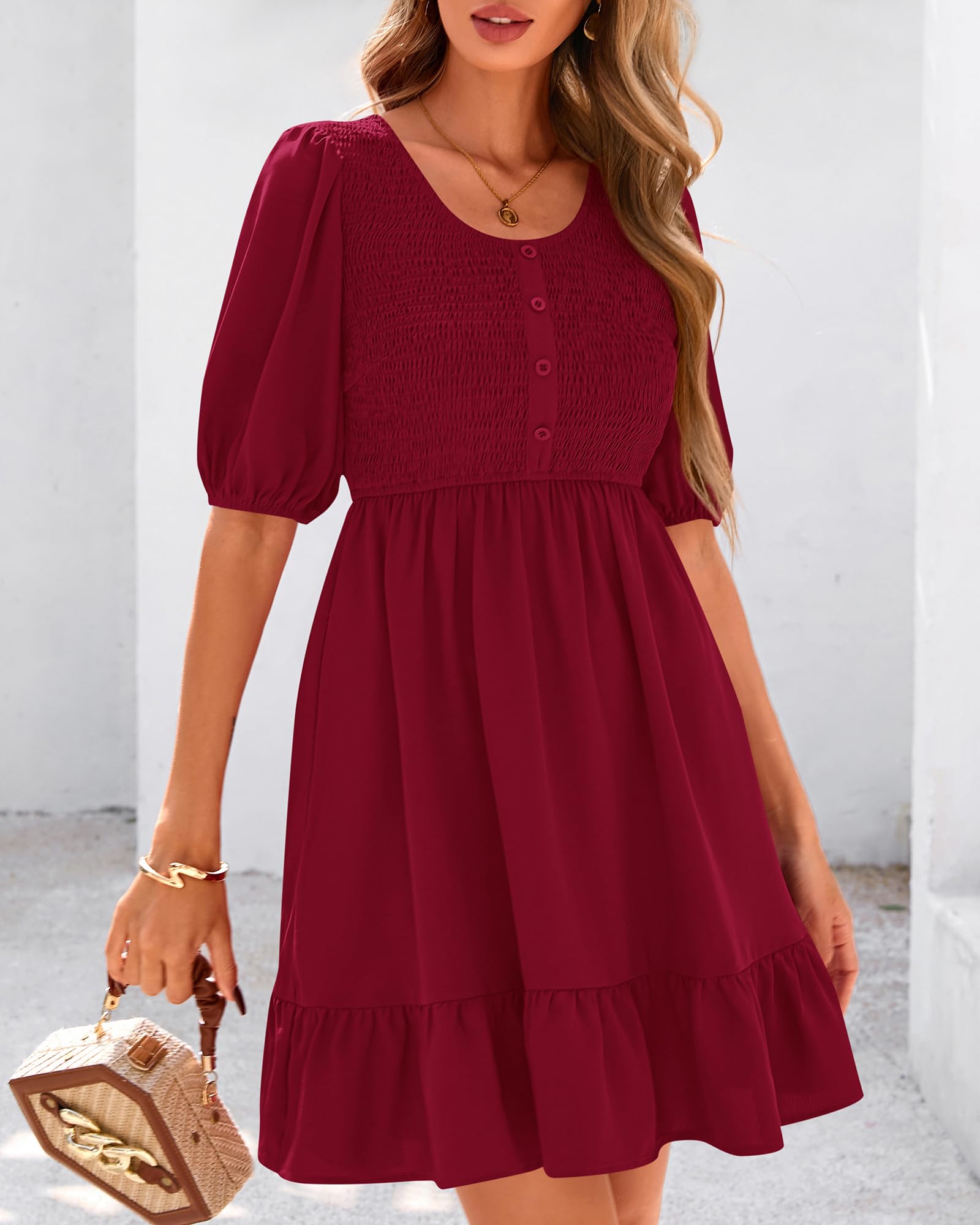Foto 5 pulgar | Vestido Btfbm Spring Empire Cintura Para Mujer 2025 Verano Rojo - Venta Internacional.