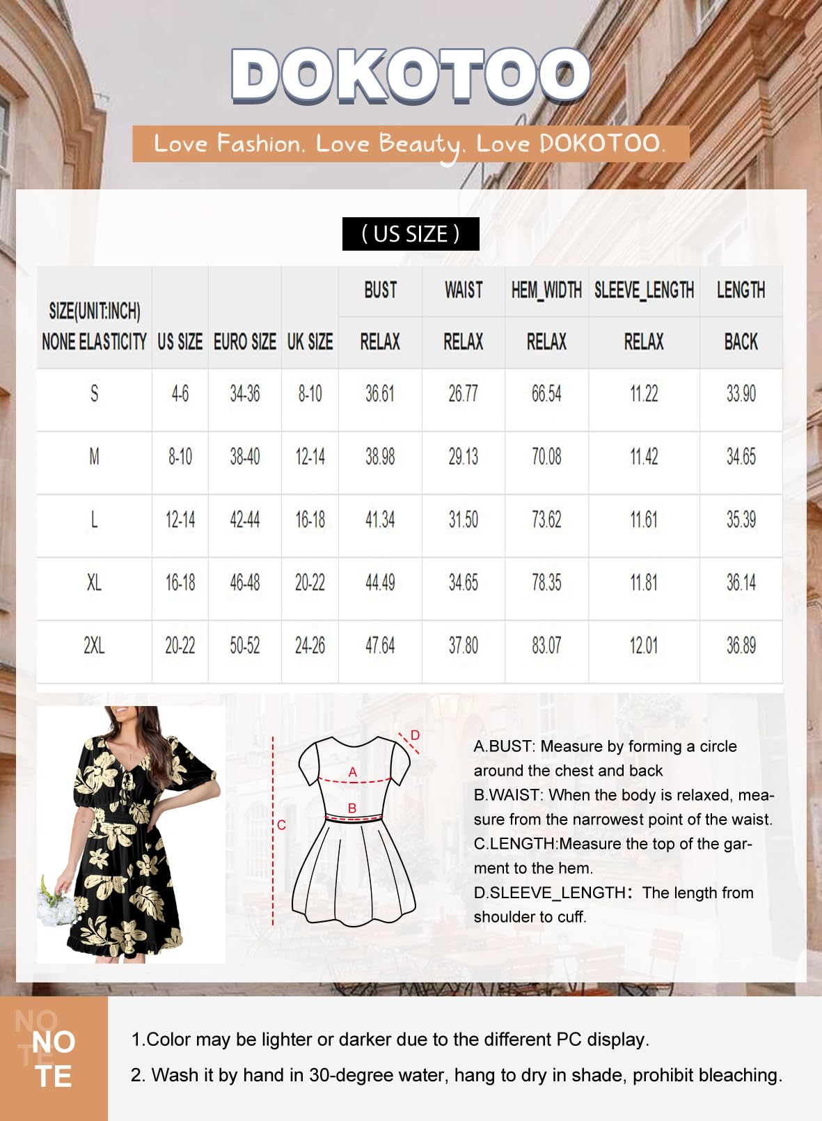 Foto 6 | Vestido Dokotoo Green Con Cuello En V Profundo Y Manga Abullonada Para Mujer - Venta Internacional.