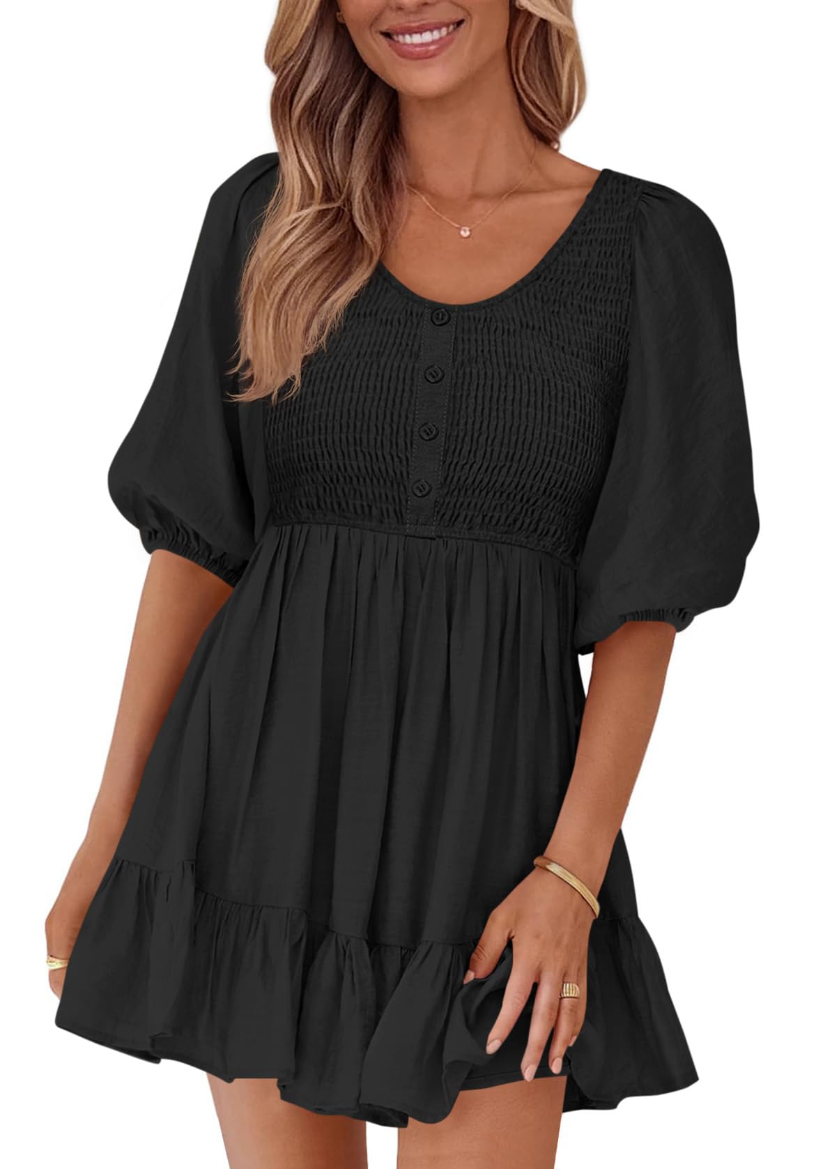 Foto 2 pulgar | Vestido Btfbm Spring Empire Cintura Para Mujer 2025 Verano Negro - Venta Internacional.