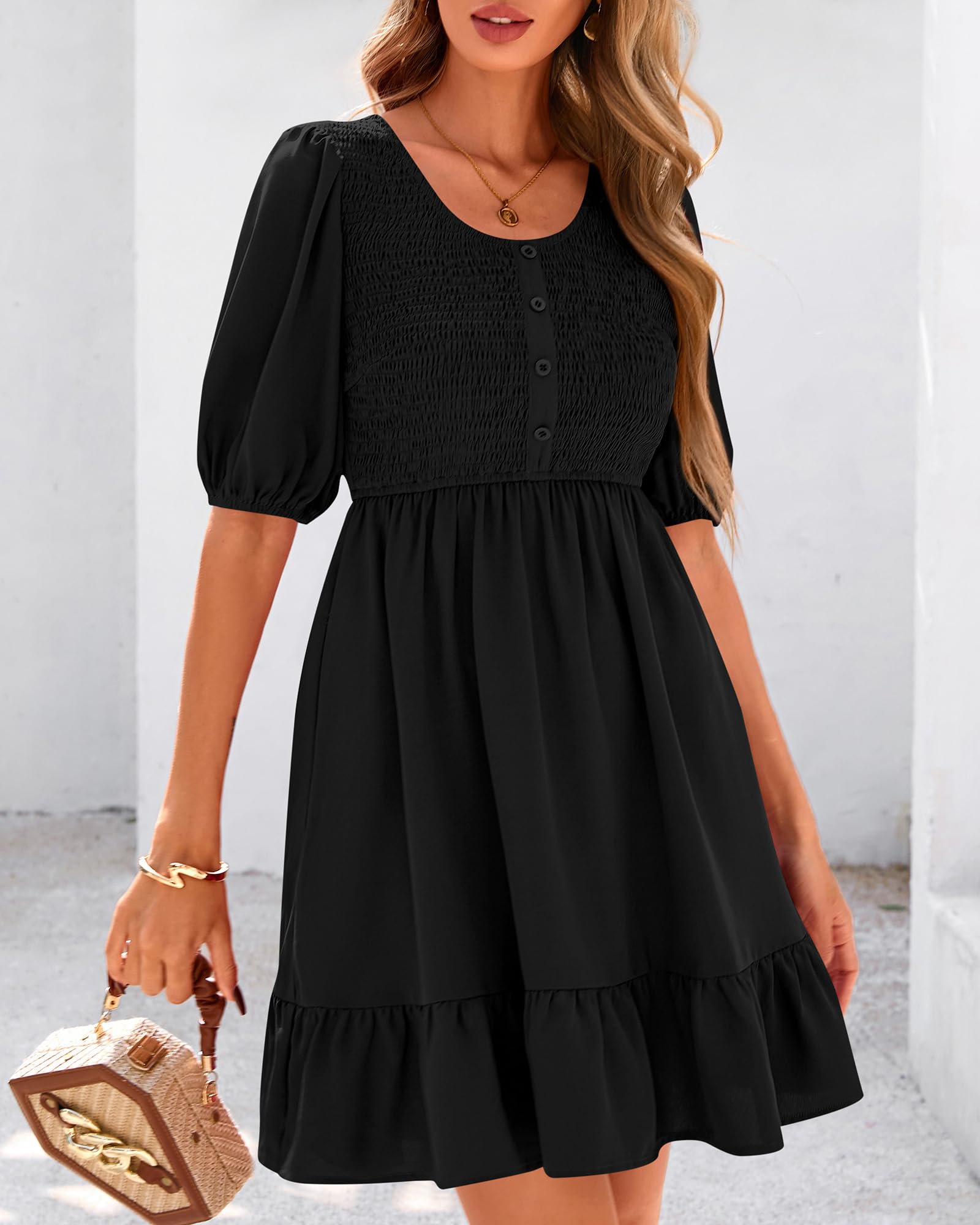 Foto 5 pulgar | Vestido Btfbm Spring Empire Cintura Para Mujer 2025 Verano Negro - Venta Internacional.