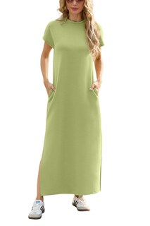 Foto 1 | Vestido Largo Grecerelle Para Mujer, Casual, De Verano, Verde Aguacate - Venta Internacional.