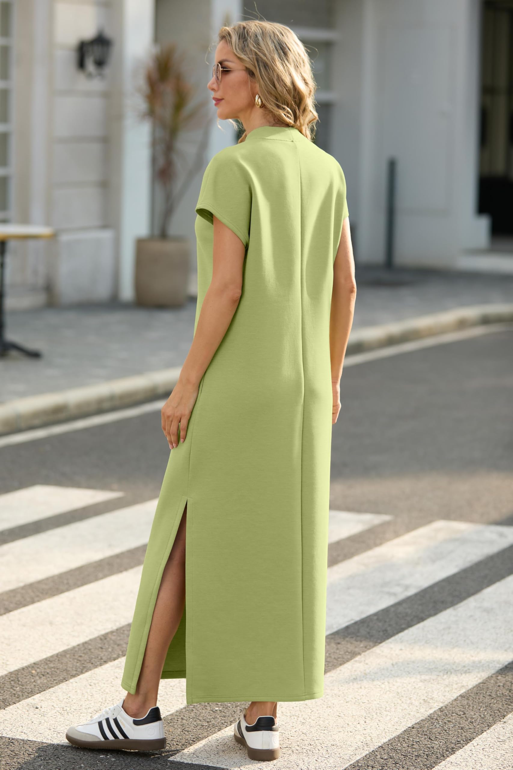 Foto 6 | Vestido Largo Grecerelle Para Mujer, Casual, De Verano, Verde Aguacate - Venta Internacional.