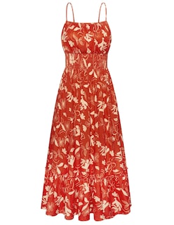 Foto 1 | Vestido De Verano Grace Karin Sin Mangas Con Estampado Floral Maxi Rojo S - Venta Internacional.