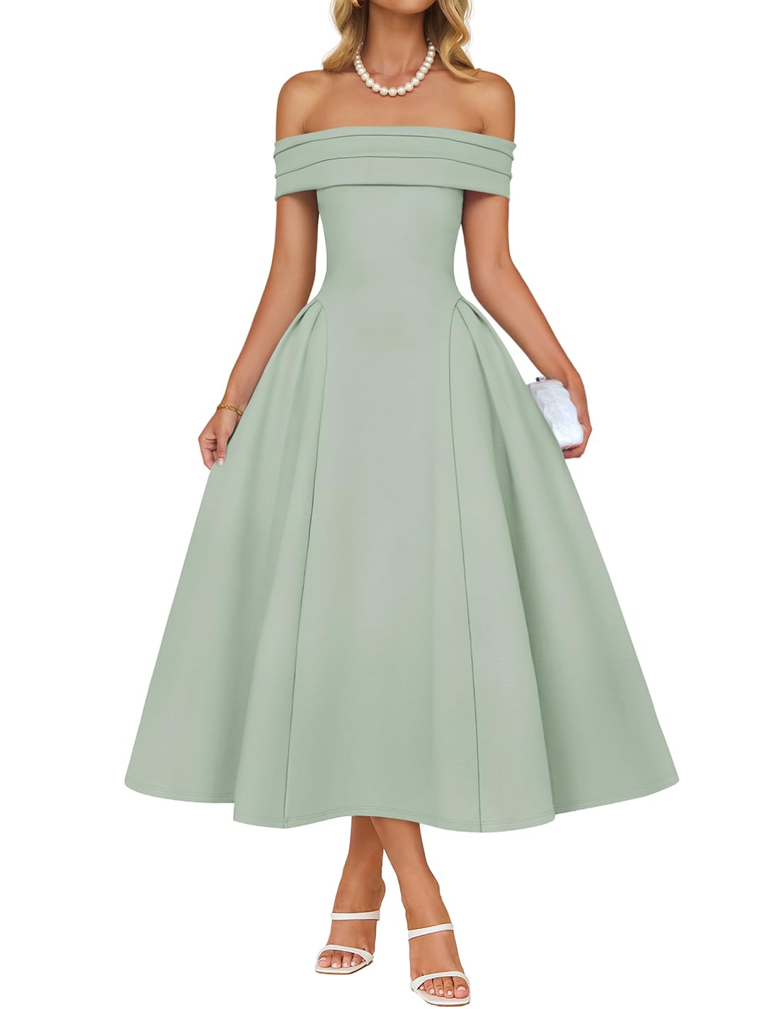 Vestido De Cóctel Zesica Con Hombros Descubiertos Y Manga Corta Para Mujer - Venta Internacional.
