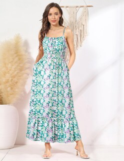 Foto 2 | Vestido Grace Karin Con Tirantes Finos Sin Mangas Y Estampado Floral - Venta Internacional.