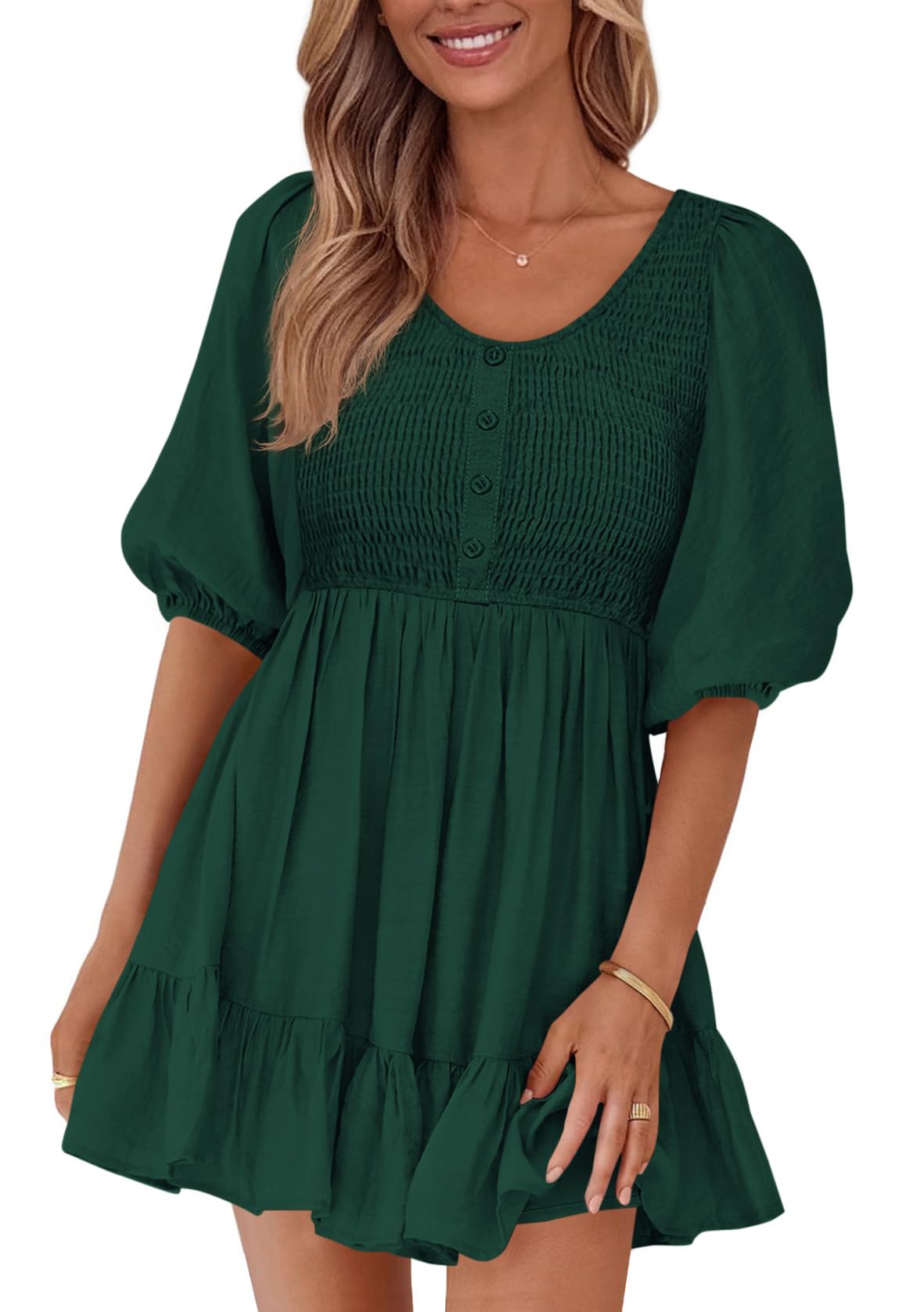 Vestido Btfbm Spring Empire Cintura Para Mujer 2025 Verano Verde - Venta Internacional.