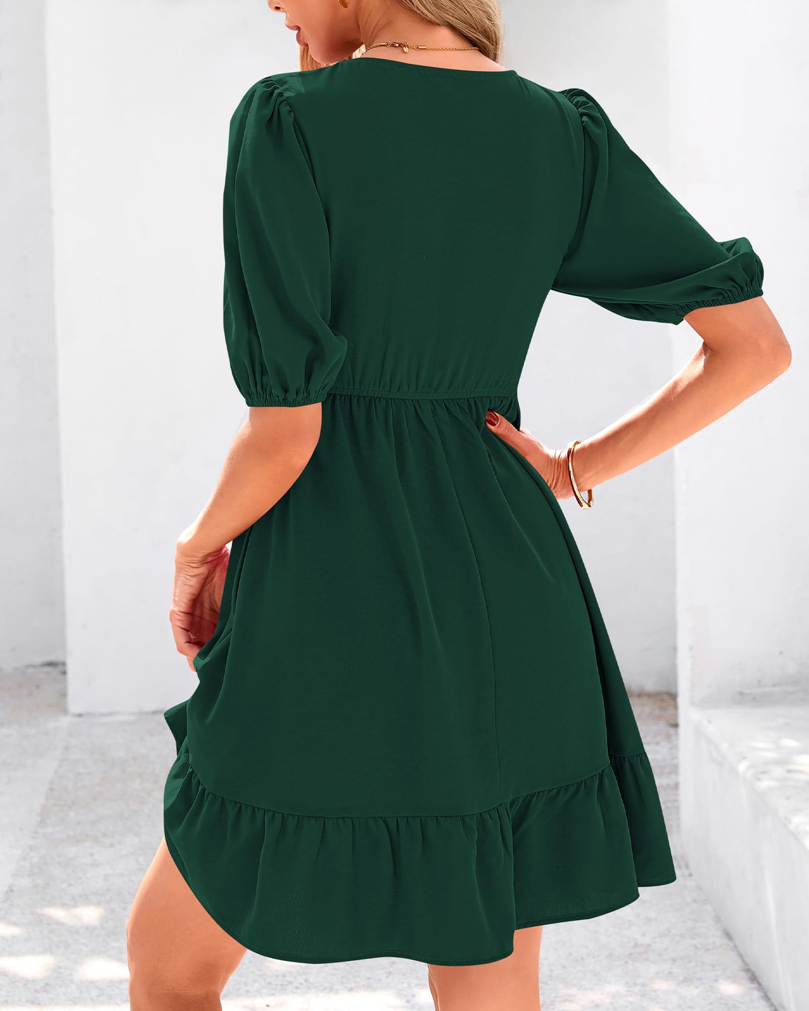 Foto 4 pulgar | Vestido Btfbm Spring Empire Cintura Para Mujer 2025 Verano Verde - Venta Internacional.