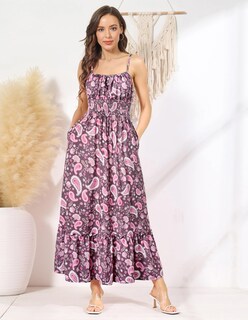 Foto 2 | Vestido Grace Karin Summer 2025 Para Mujer, Casual, Maxi, Rojo Vino - Venta Internacional.