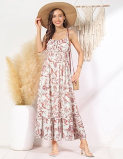 Foto 3 | Vestido De Verano Grace Karin Vestido Maxi Floral Casual Para Mujer - Venta Internacional.