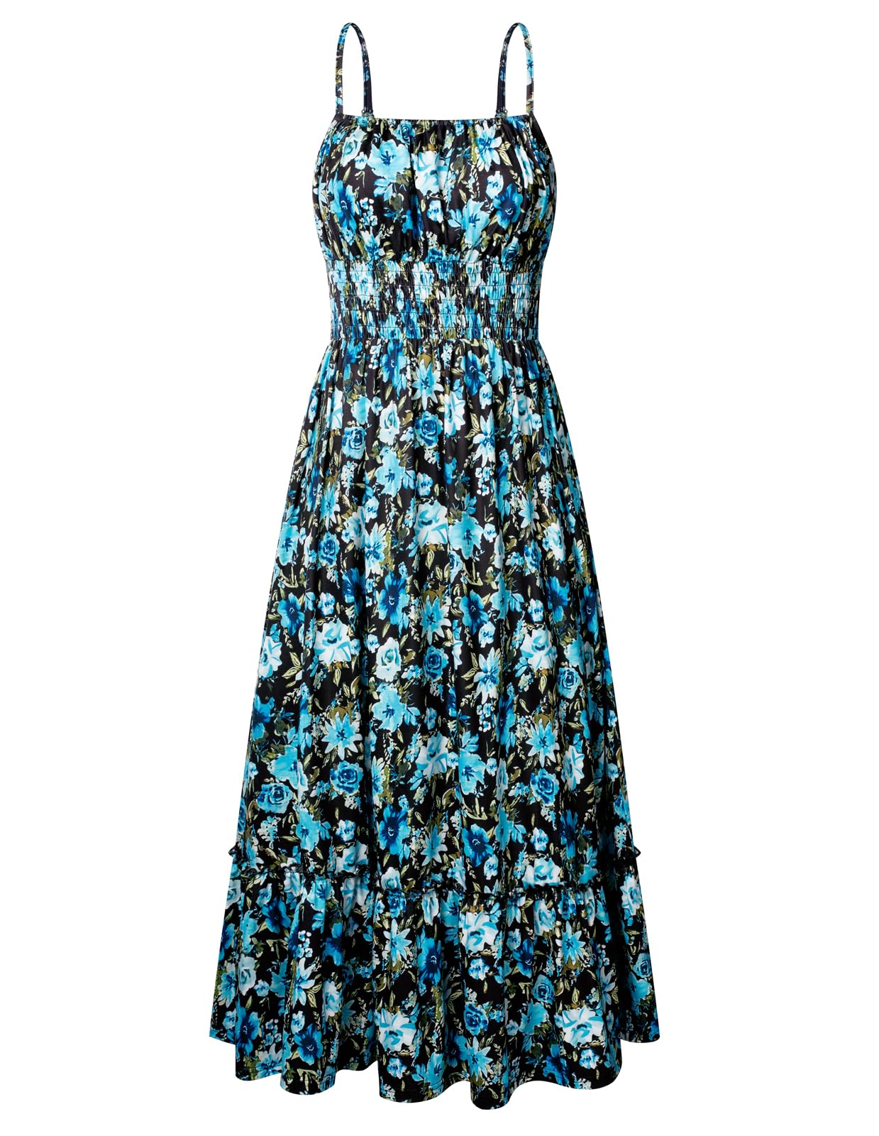 Foto 2 pulgar | Vestido De Verano Grace Karin 2025 Casual Floral Maxi Azul Negro - Venta Internacional.