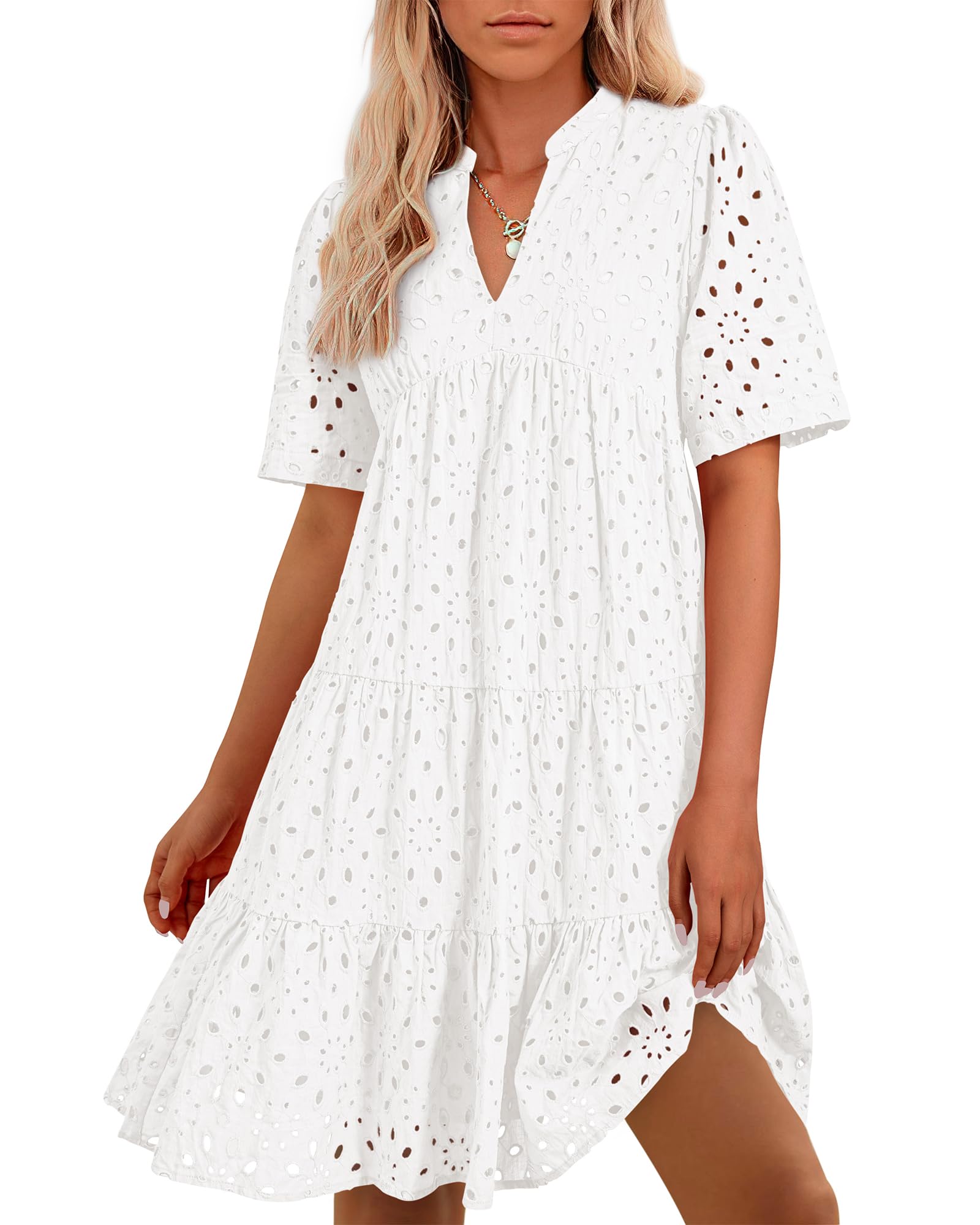Foto 2 pulgar | Vestido Casual Btfbm Para Mujer, Bohemio, Verano, Cuello En V, Manga Corta - Venta Internacional.