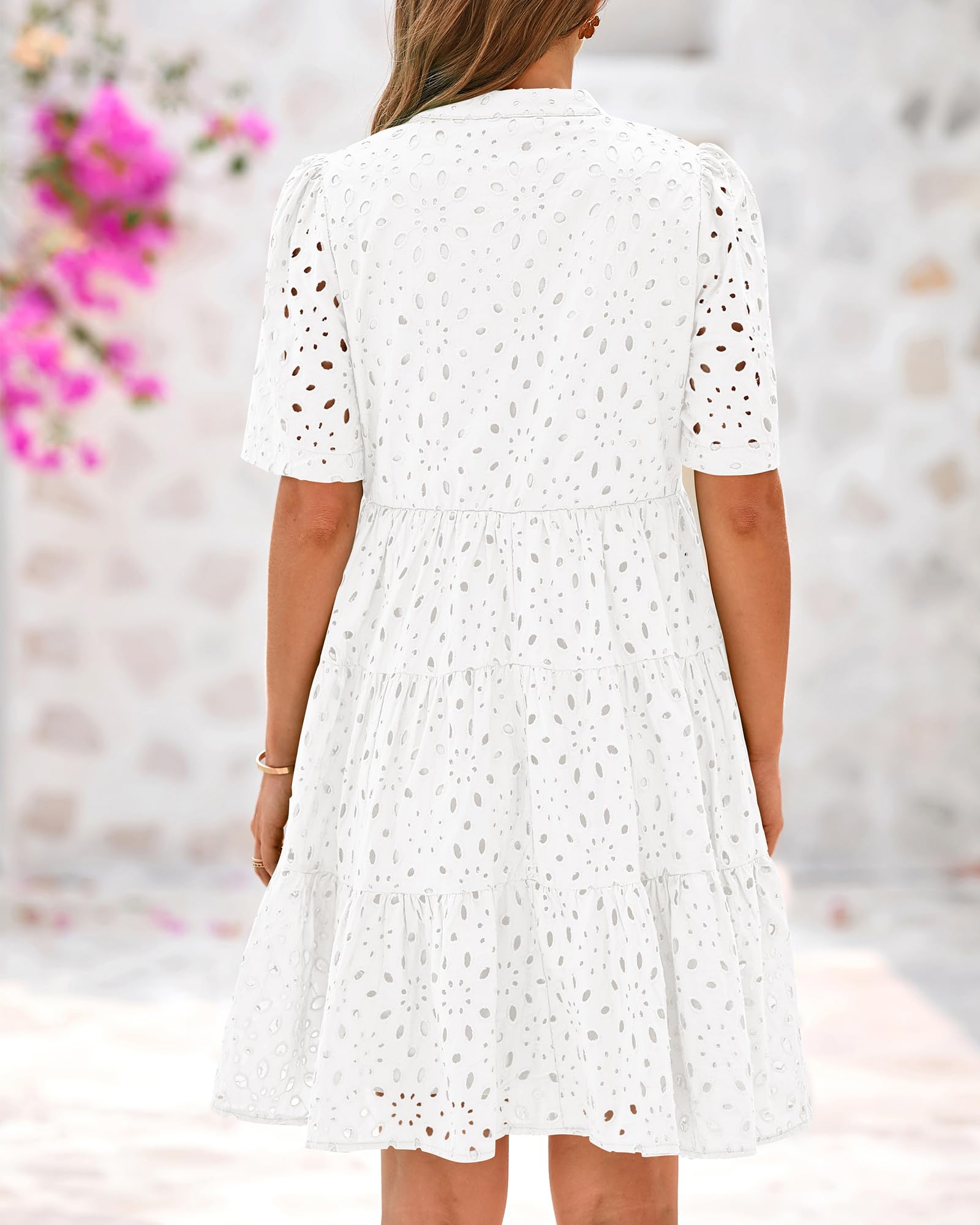 Foto 4 pulgar | Vestido Casual Btfbm Para Mujer, Bohemio, Verano, Cuello En V, Manga Corta - Venta Internacional.