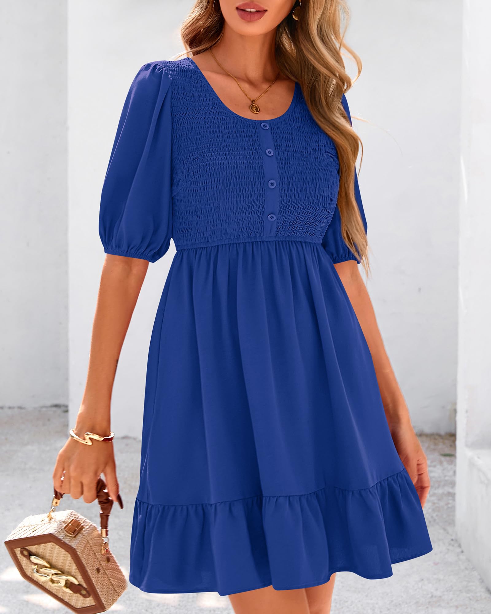 Foto 5 pulgar | Vestido Btfbm Spring Empire Cintura Para Mujer 2025 Verano Azul - Venta Internacional.