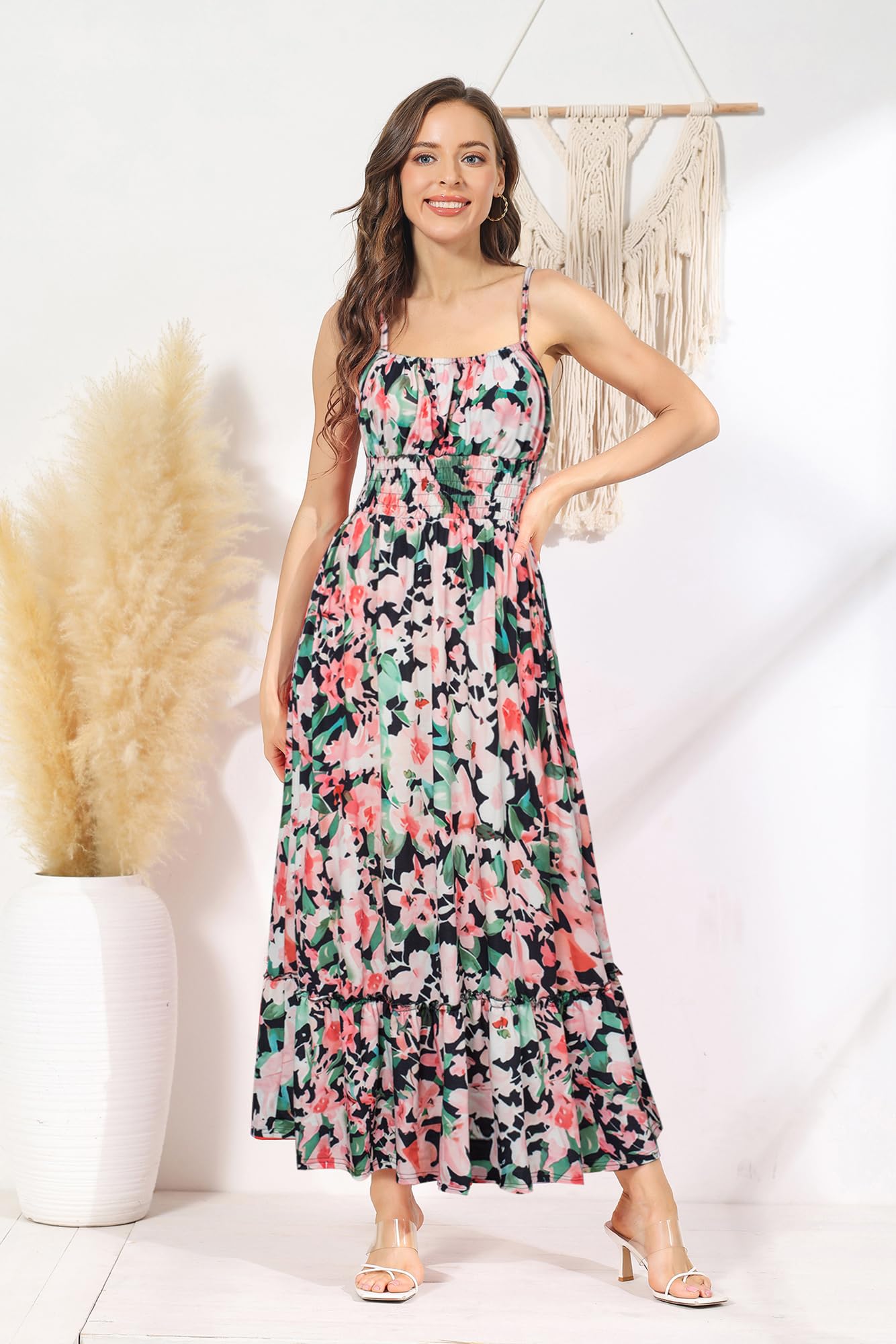 Foto 5 pulgar | Vestido Grace Karin Con Tirantes Finos Hawaianos Y Estampado Floral - Venta Internacional.
