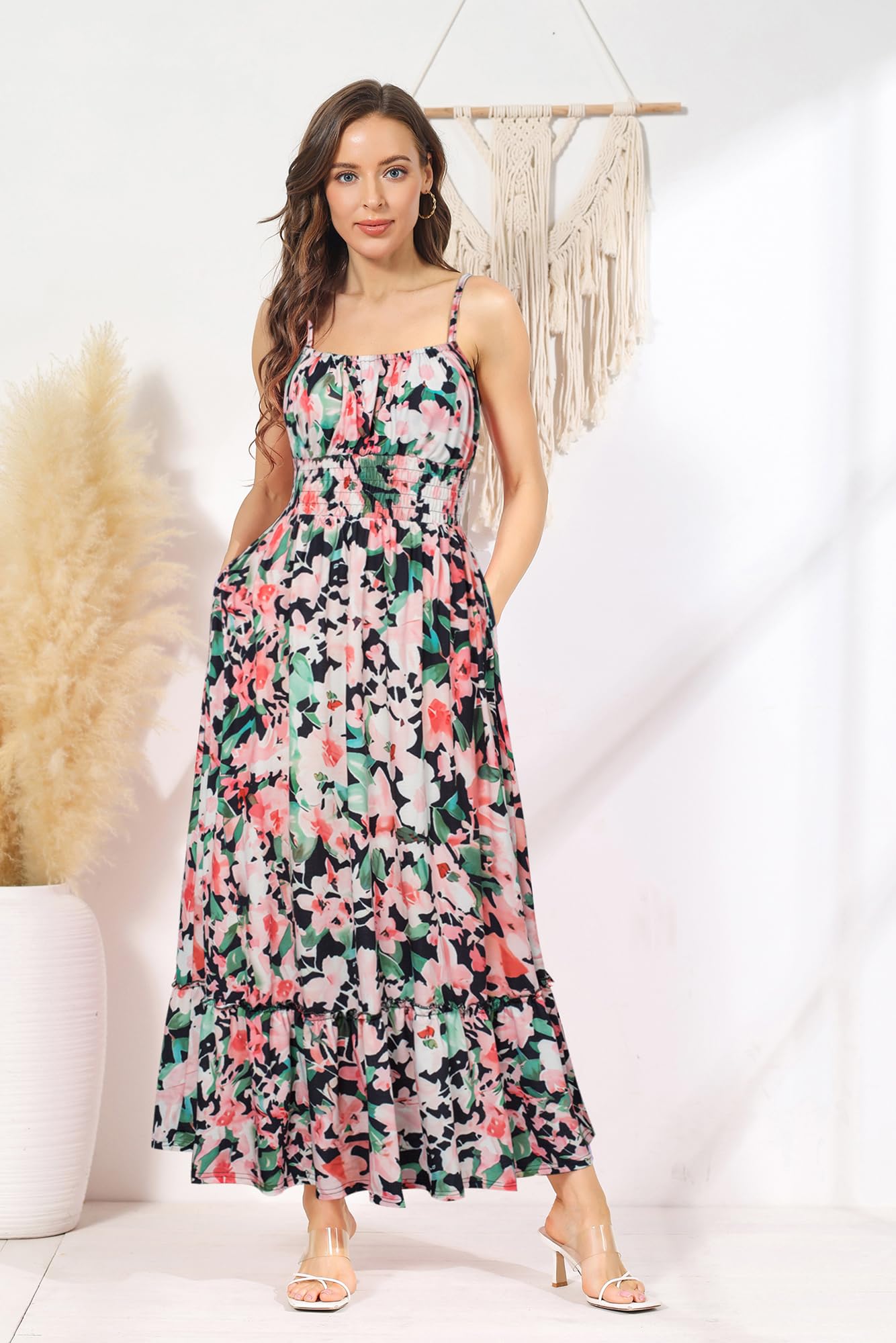 Foto 6 pulgar | Vestido Grace Karin Con Tirantes Finos Hawaianos Y Estampado Floral - Venta Internacional.