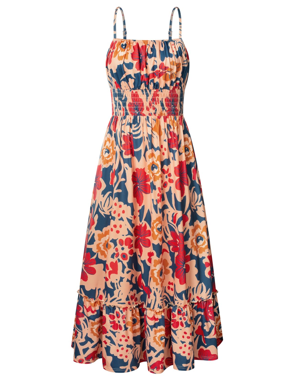Foto 1 | Vestido Grace Karin Boho 2025 Sin Mangas Con Estampado Floral Maxi Azul Marino - Venta Internacional.
