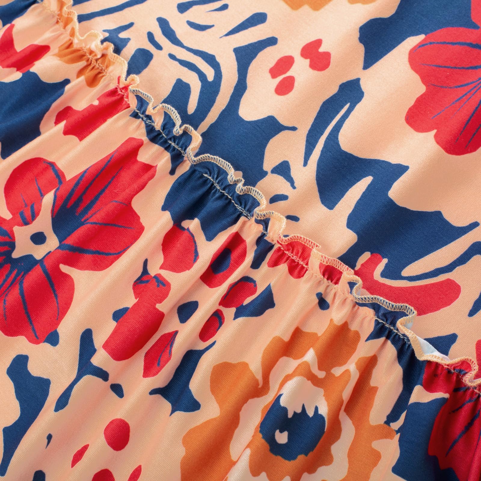 Foto 7 | Vestido Grace Karin Boho 2025 Sin Mangas Con Estampado Floral Maxi Azul Marino - Venta Internacional.
