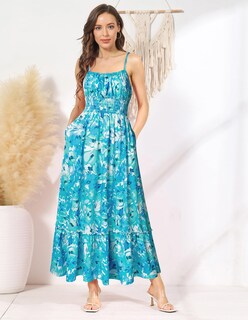 Foto 2 | Vestido Grace Karin Con Estampado Floral Largo Bohemio Con Tirantes Finos - Venta Internacional.