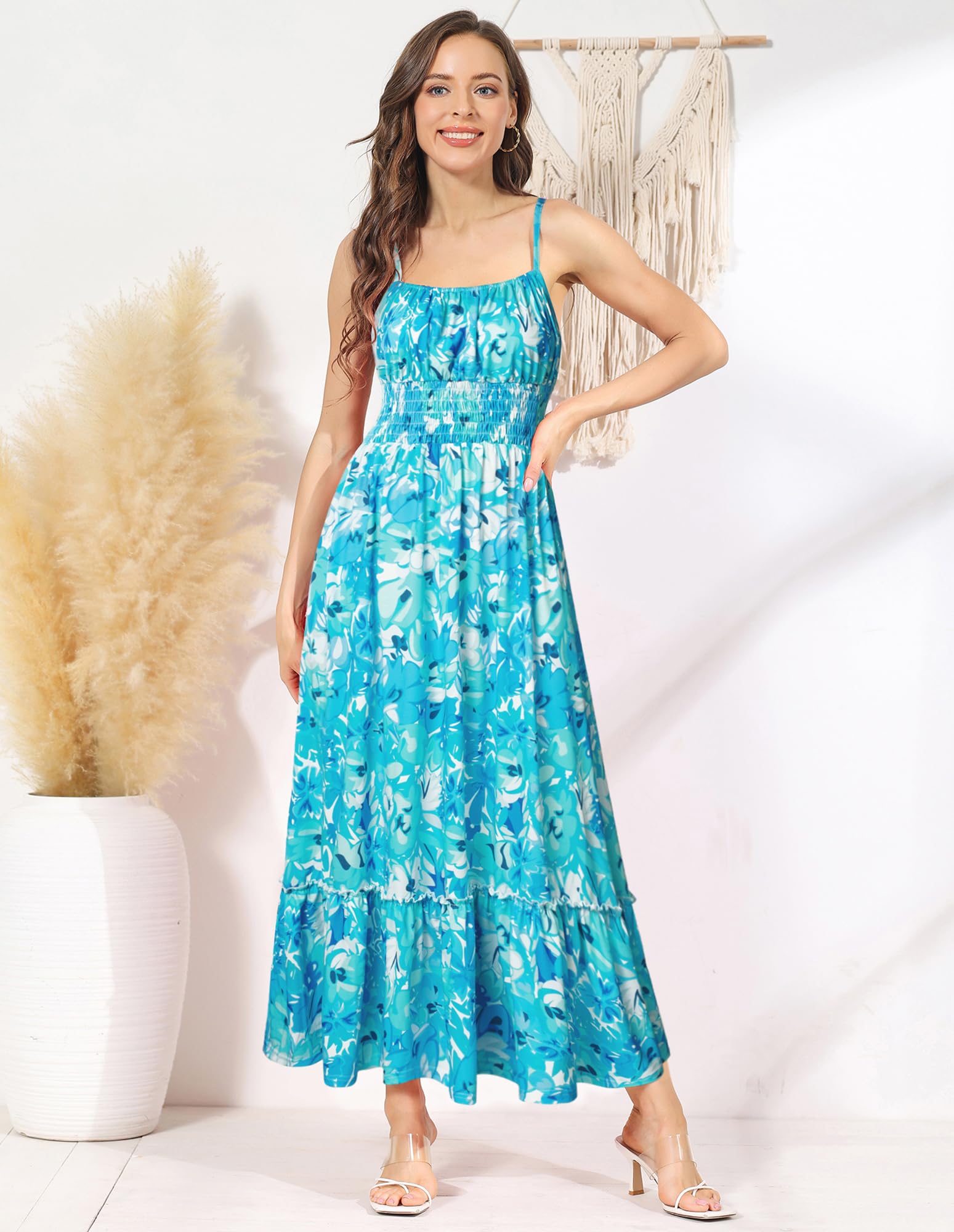Foto 5 pulgar | Vestido Grace Karin Con Estampado Floral Largo Bohemio Con Tirantes Finos - Venta Internacional.