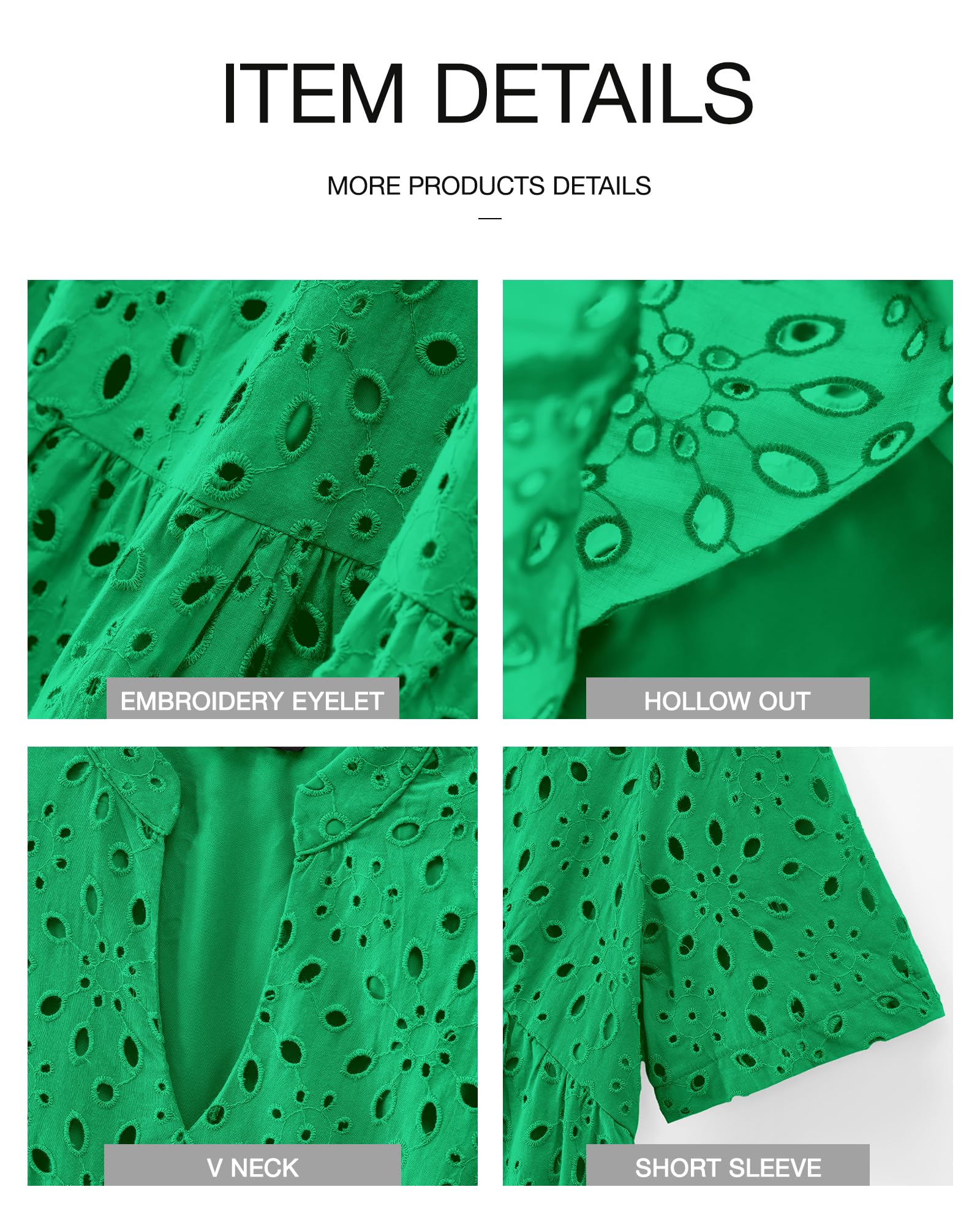 Foto 8 pulgar | Vestido Casual Btfbm Para Mujer, Bohemio, Verano, Cuello En V, Verde, Algodón - Venta Internacional.