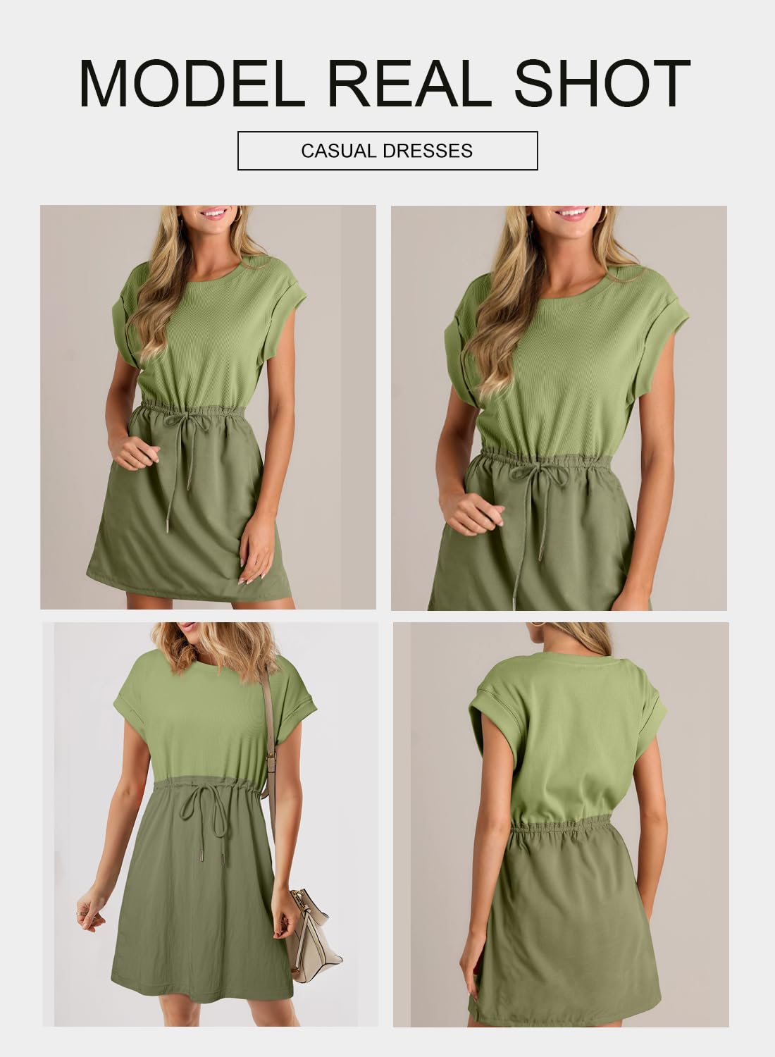 Foto 3 pulgar | Vestido Blencot De Manga Corta Casual De Verano Para Mujer P2309 - Venta Internacional.