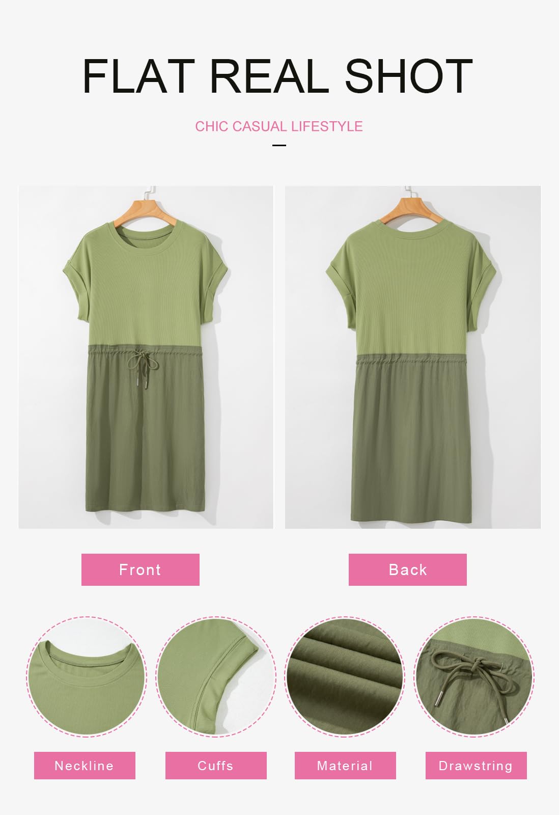 Foto 4 pulgar | Vestido Blencot De Manga Corta Casual De Verano Para Mujer P2309 - Venta Internacional.