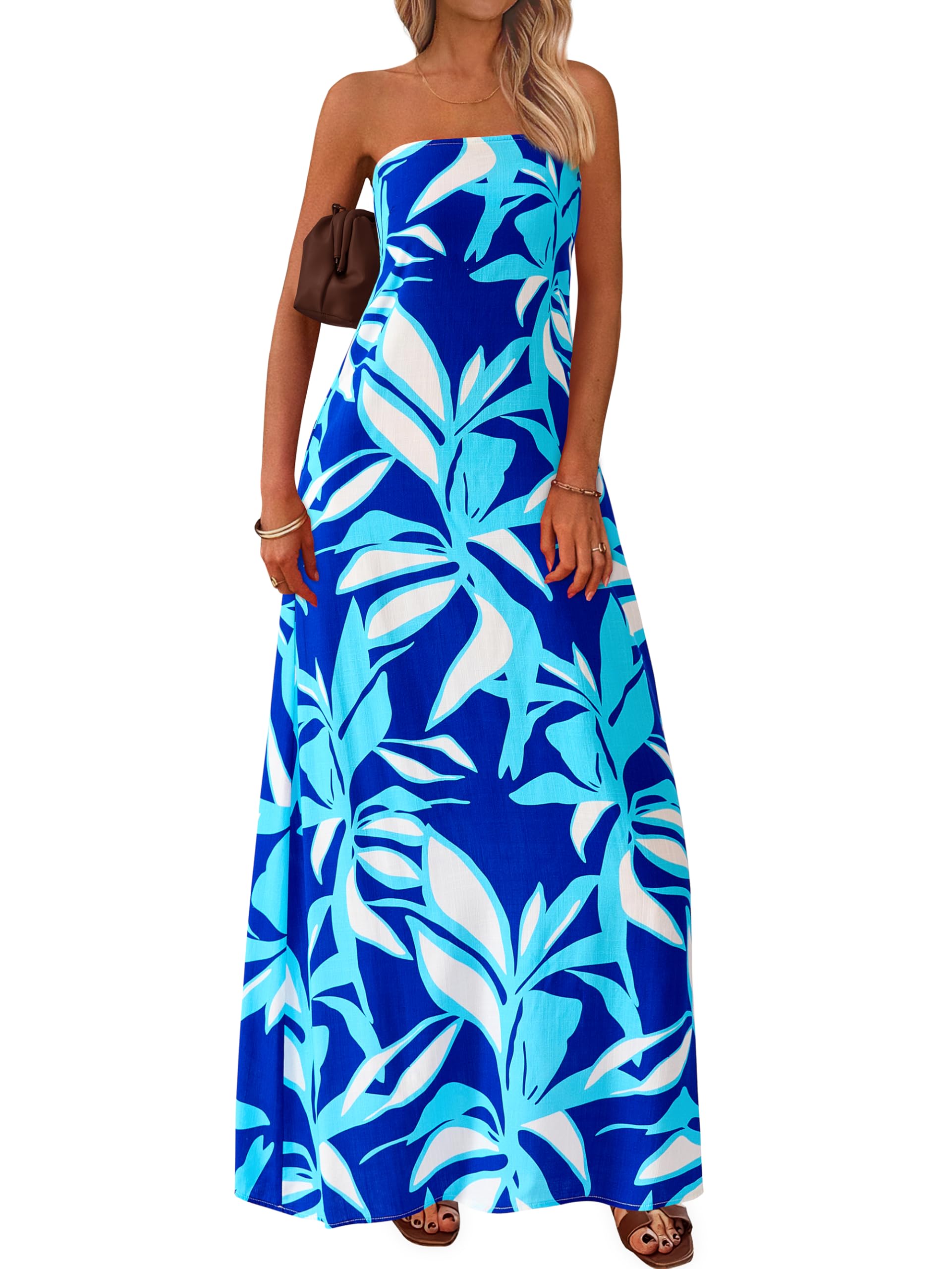 Foto 2 pulgar | Vestido Largo Mascomoda Summer Boho Floral Blue Para Mujer 2025 - Venta Internacional.