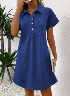 Foto 4 | Vestido Acelit Primavera-verano Con Cuello De Solapa Para Mujer, Azul, Talla S - Venta Internacional.