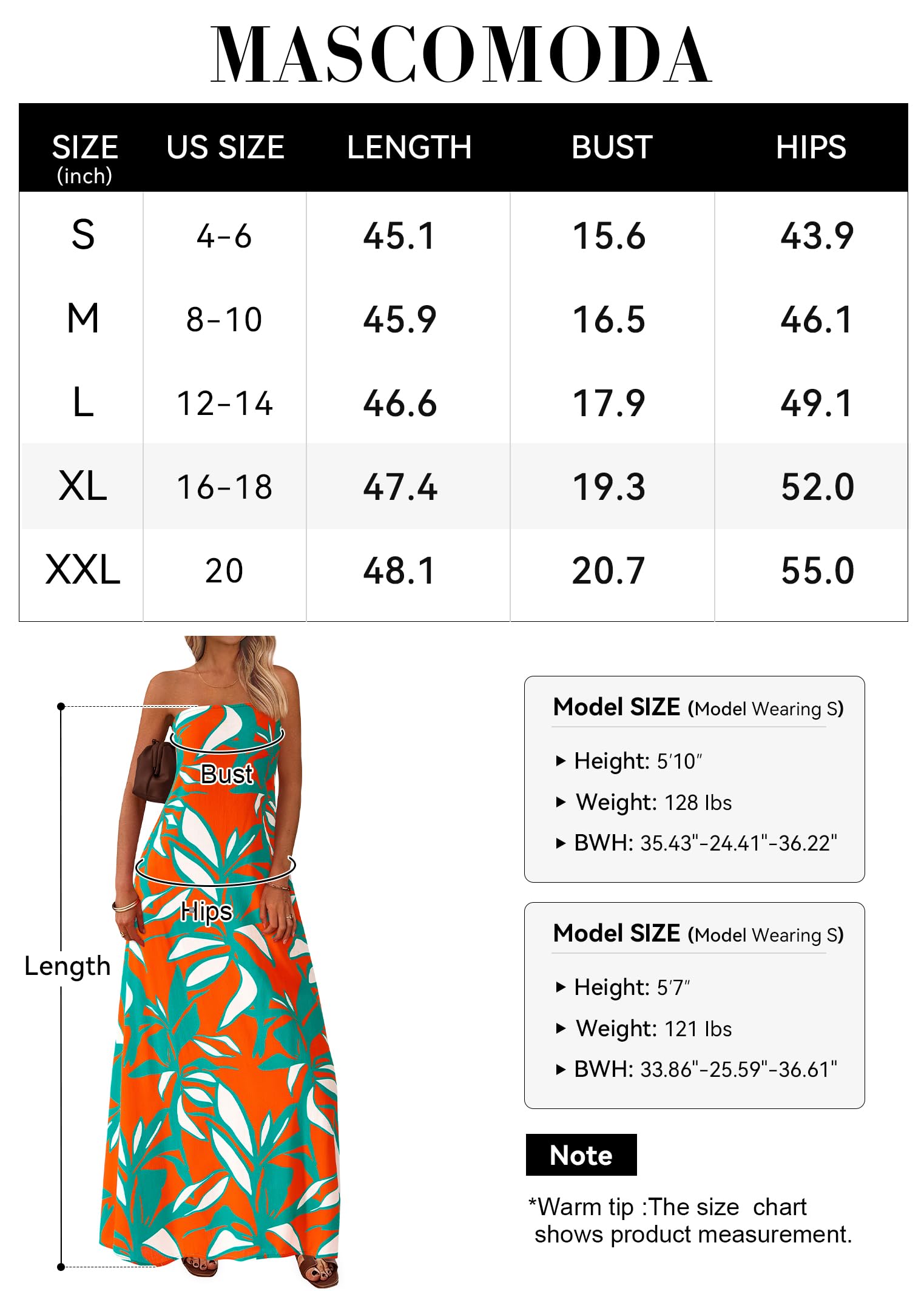 Foto 7 pulgar | Vestido Largo Mascomoda Summer Boho Floral Para Mujer Naranja Xl - Venta Internacional.