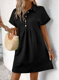 Foto 2 | Vestido Acelit Primavera-verano Con Cuello De Solapa Para Mujer, Negro Xl - Venta Internacional.