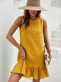 Foto 2 | Vestido Soly Hux Para Mujer, Dobladillo Con Volantes, Sin Mangas, Sin Mangas, Sin Mangas, Verano - Venta Internacional.