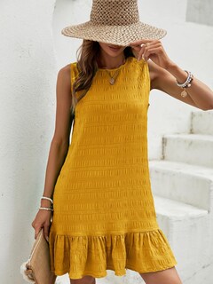 Foto 3 | Vestido Soly Hux Para Mujer, Dobladillo Con Volantes, Sin Mangas, Sin Mangas, Sin Mangas, Verano - Venta Internacional.
