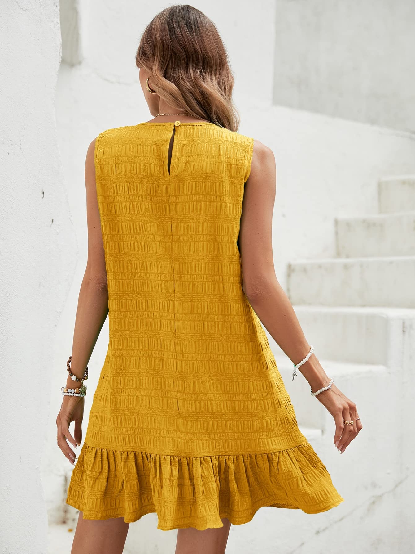 Foto 5 pulgar | Vestido Soly Hux Para Mujer, Dobladillo Con Volantes, Sin Mangas, Sin Mangas, Sin Mangas, Verano - Venta Internacional.