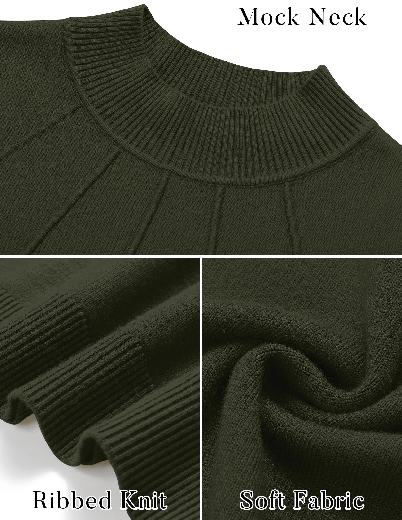 Foto 6 pulgar | Vestido Tipo Suéter Mirol Para Mujer Con Cuello Alto 2024, Otoño, Verde Oscuro - Venta Internacional.