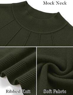 Foto 5 | Vestido Tipo Suéter Mirol Para Mujer Con Cuello Alto 2024, Otoño, Verde Oscuro - Venta Internacional.
