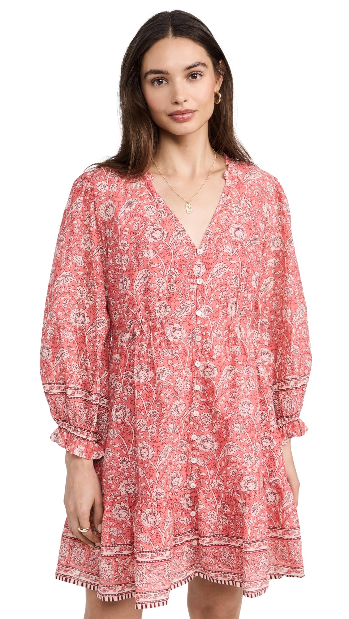 Foto 2 pulgar | Vestido Velvet Mary Para Mujer, Rosa Rojo, Floral, Ligero - Venta Internacional.