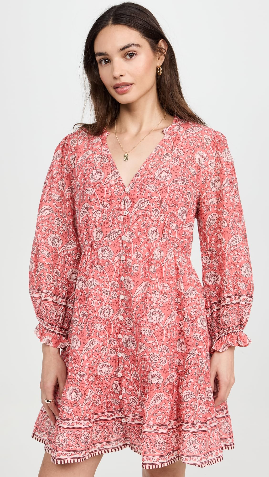 Foto 3 pulgar | Vestido Velvet Mary Para Mujer, Rosa Rojo, Floral, Ligero - Venta Internacional.