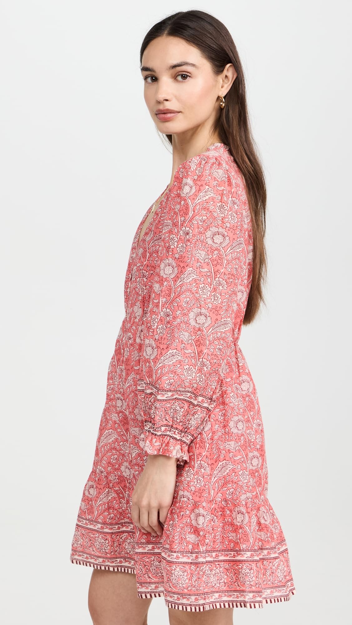 Foto 5 pulgar | Vestido Velvet Mary Para Mujer, Rosa Rojo, Floral, Ligero - Venta Internacional.