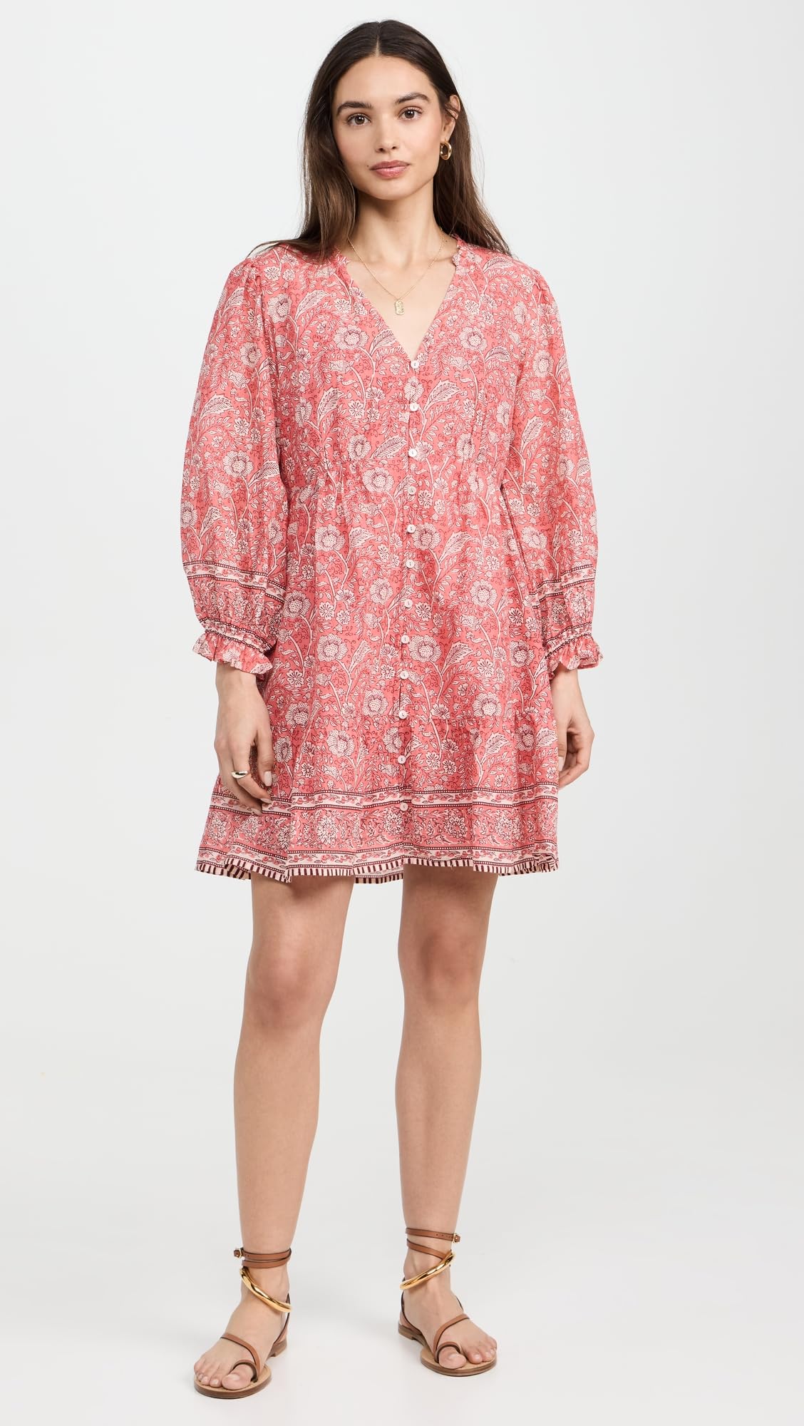 Foto 6 pulgar | Vestido Velvet Mary Para Mujer, Rosa Rojo, Floral, Ligero - Venta Internacional.