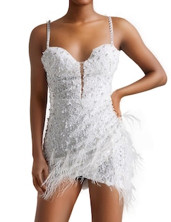 Foto 1 | Vestido Bella Barnett En Miniatura Blanco Con Tirantes Finos Sin Espalda - Venta Internacional.