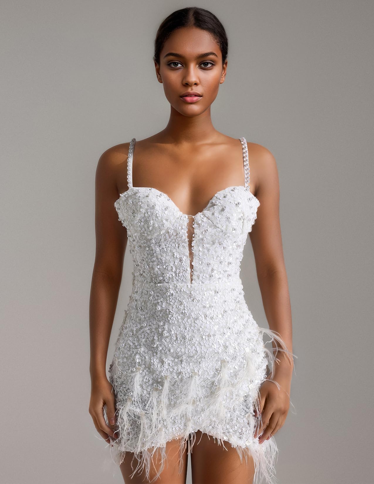 Foto 3 pulgar | Vestido Bella Barnett En Miniatura Blanco Con Tirantes Finos Sin Espalda - Venta Internacional.