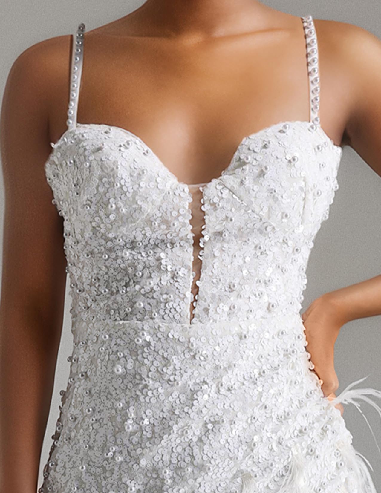 Foto 5 pulgar | Vestido Bella Barnett En Miniatura Blanco Con Tirantes Finos Sin Espalda - Venta Internacional.