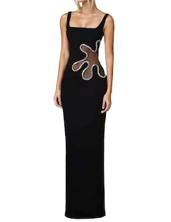 Foto 1 | Vestido Bella Barnett, Vendaje De Malla Con Tirantes Finos, Negro - Venta Internacional.